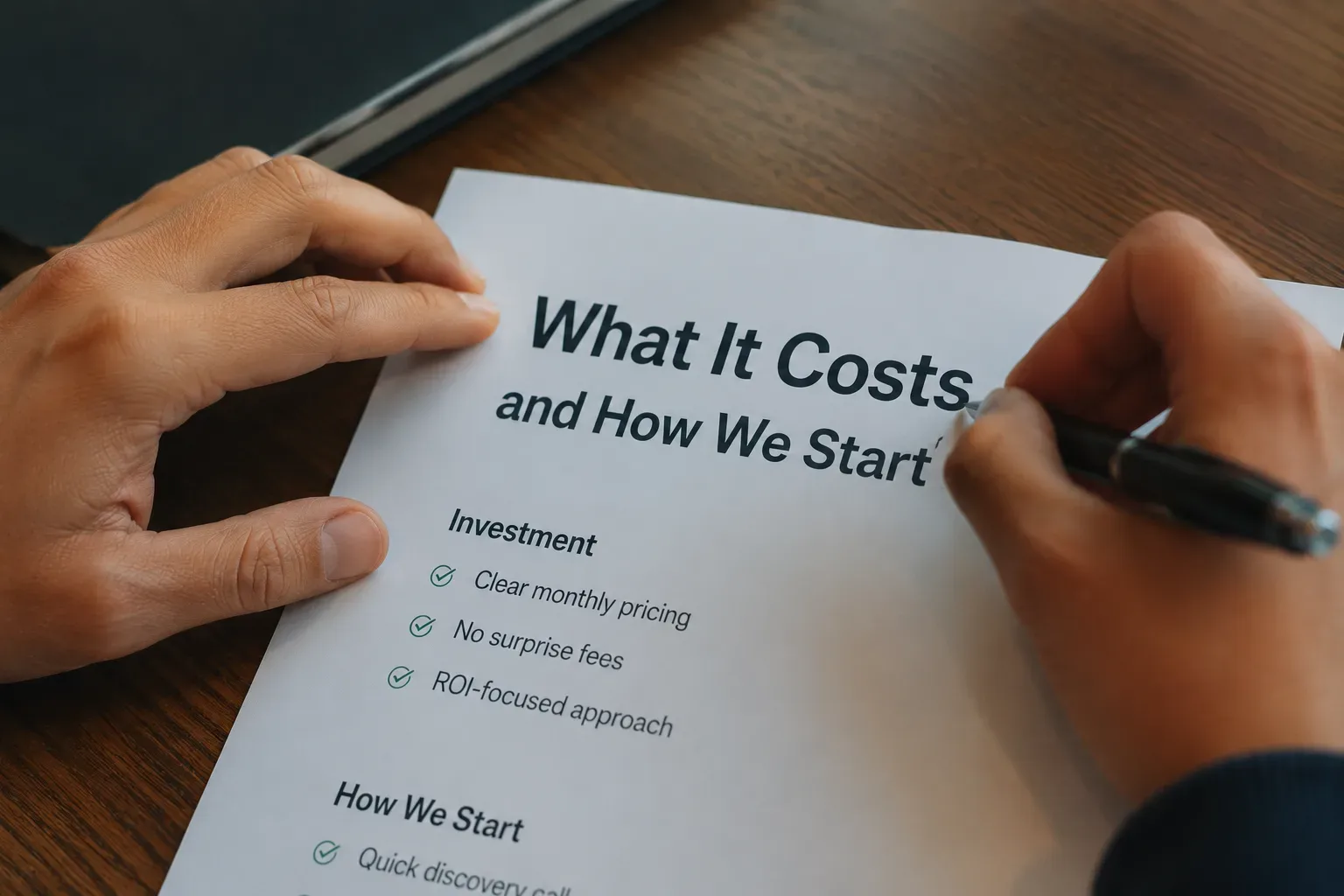 What it costs and how we start with Inside Prosper — marketing agency in Prosper, TX
