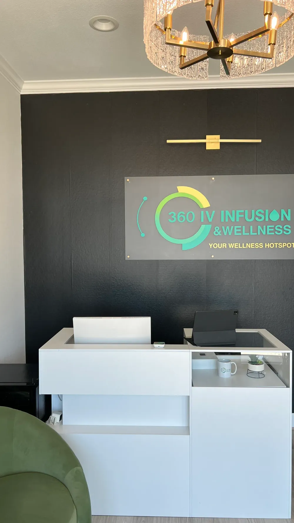 360 IV Infusion and Wellness reception desk in Prosper, TX