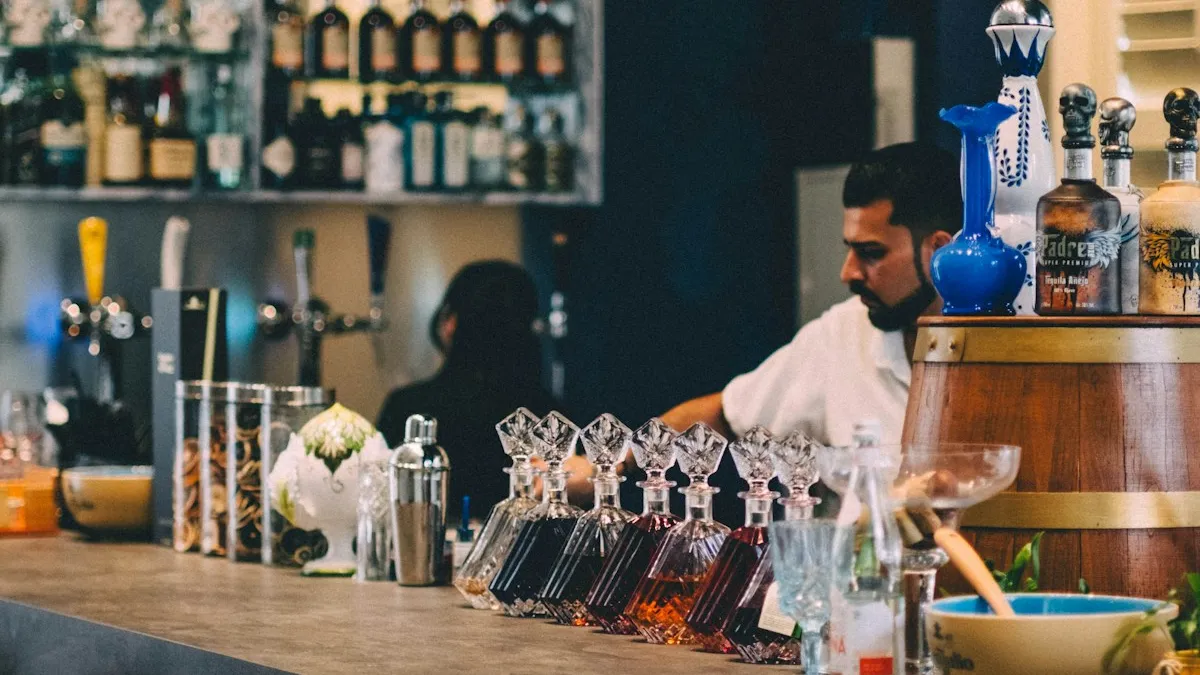 Drinks being prepared at casual bar in Prosper TX
