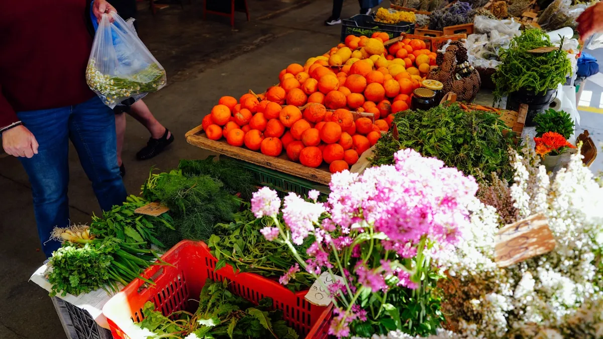 Fresh produce at Prosper TX weekly farmers market