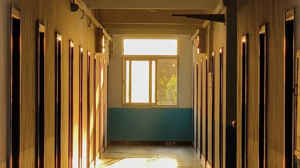 School building hallway in Prosper ISD