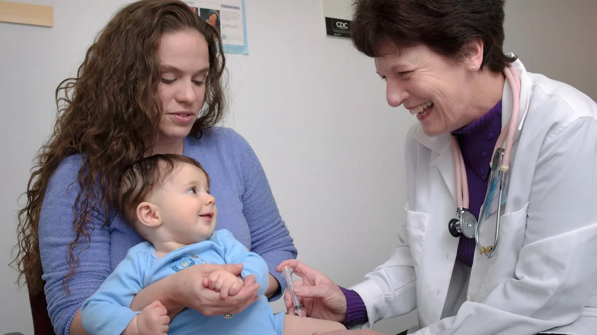Urgent care pediatrician examining child in Prosper TX