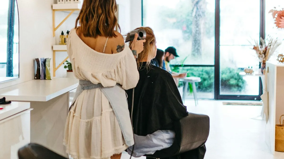 Woman getting hair color treatment at Prosper TX salon