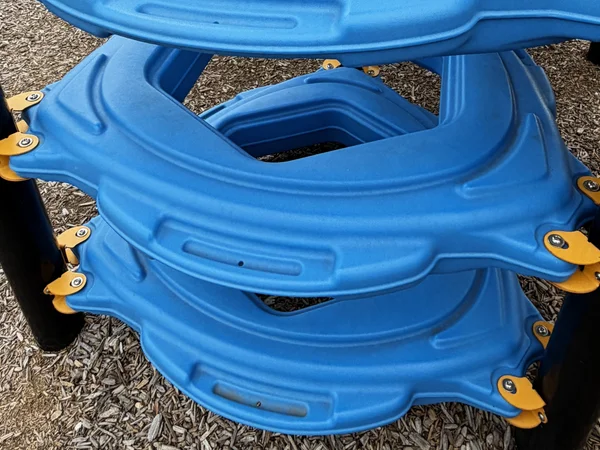 Playground climbing equipment before cleaning